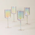 Thekbunny Tuscany Classics Iridescent White Wine Glasses - Set Of 4