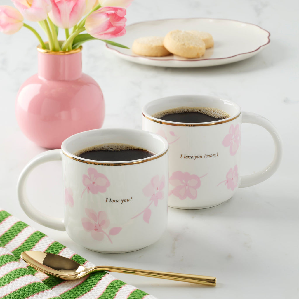 Thekbunny Spring Pansies Mugs - Set of 2