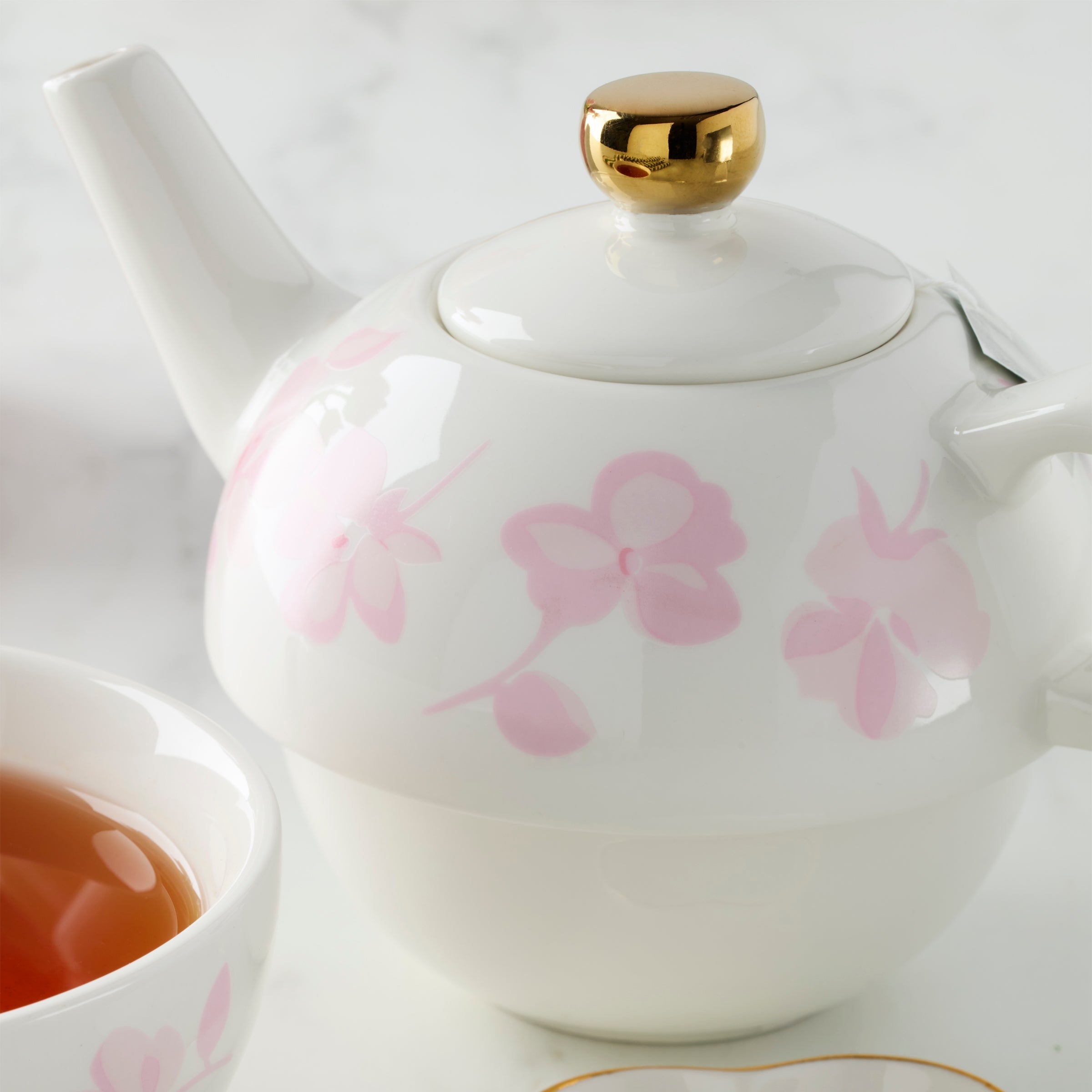 Thekbunny Spring Pansies Tea For One With Tea Bag Holder