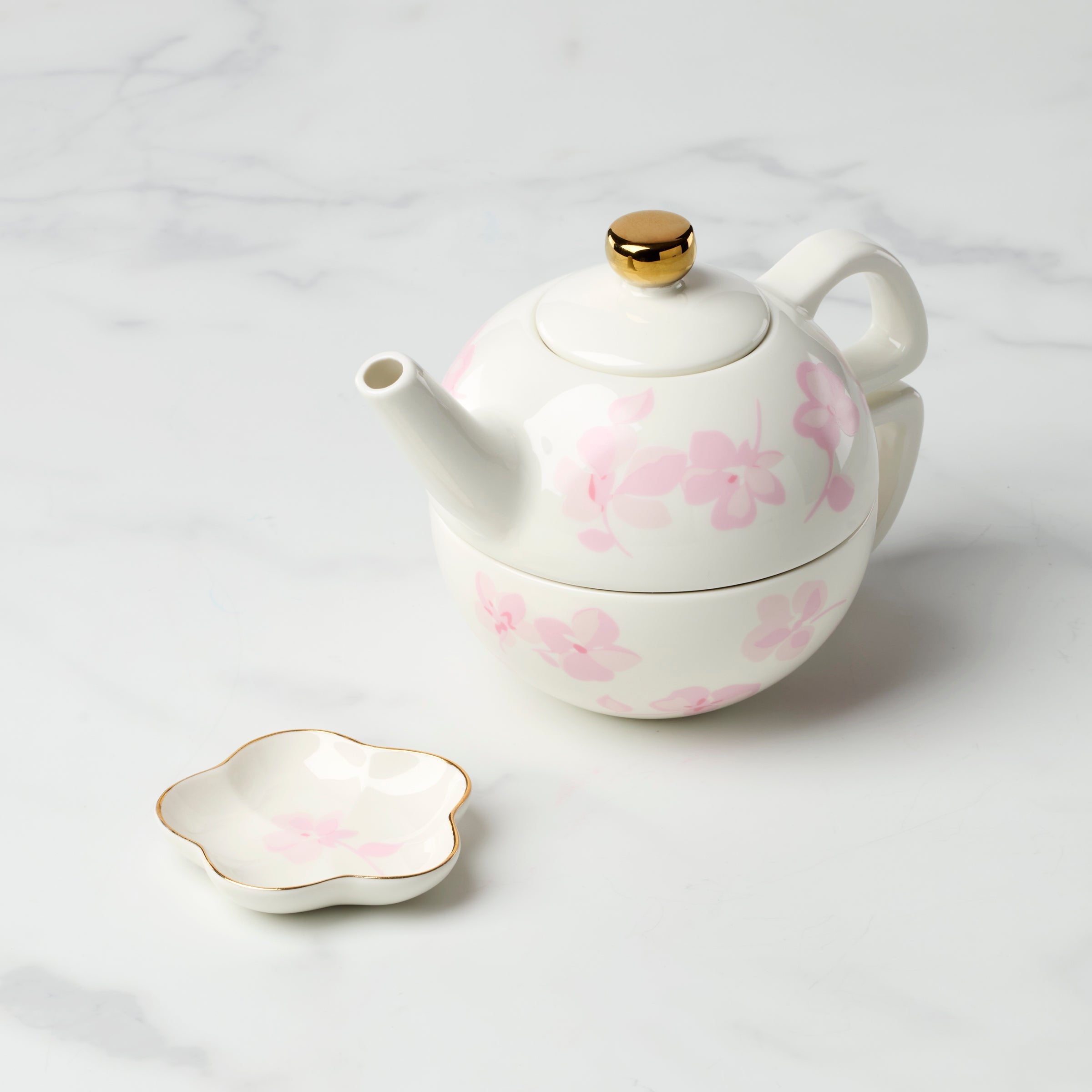 Thekbunny Spring Pansies Tea For One With Tea Bag Holder
