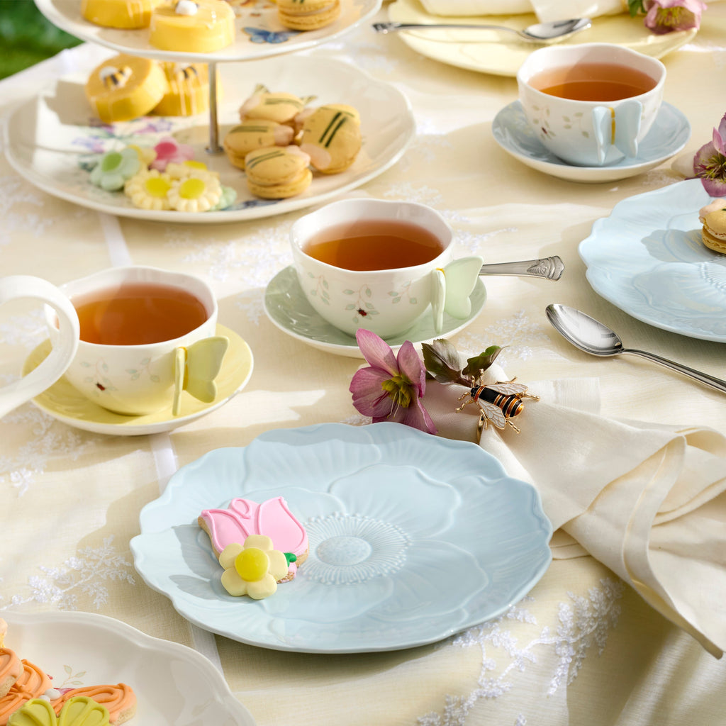 Thekbunny Butterfly Meadow Floral Blue Accent Plates - Set of 4