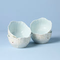 Thekbunny Butterfly Meadow Floral Blue Dessert Bowls - Set of 4