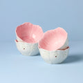 Thekbunny Butterfly Meadow Floral Pink Dessert Bowls - Set of 4