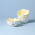 Thekbunny Butterfly Meadow Floral Yellow Dessert Bowls - Set of 4