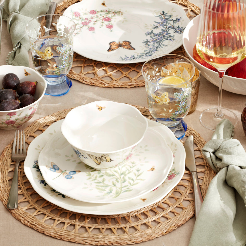 Thekbunny Butterfly Meadow Herbs Rice Bowls - Set of 4