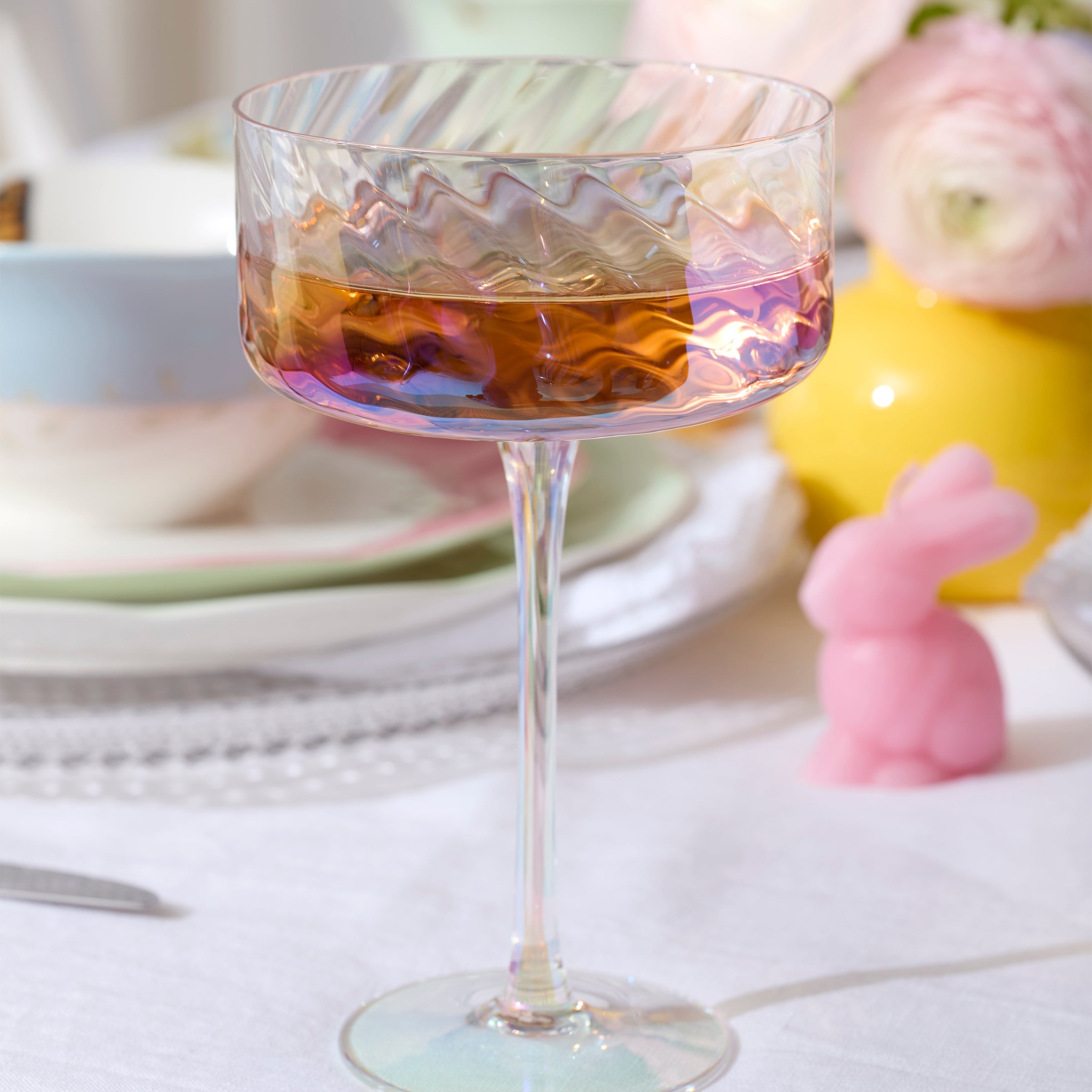 Thekbunny Tuscany Classics Iridescent Coupe Glasses - Set Of 4