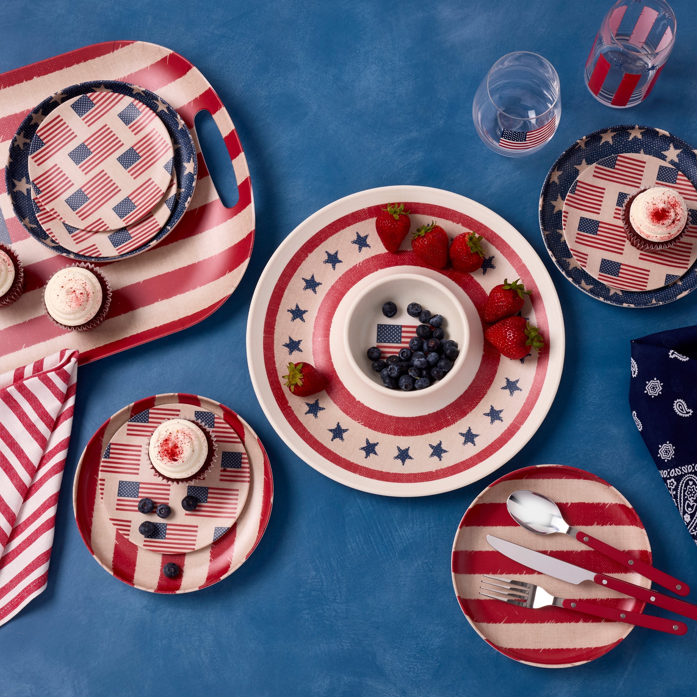Thekbunny Vintage Americana Accent Plates - Set Of 4