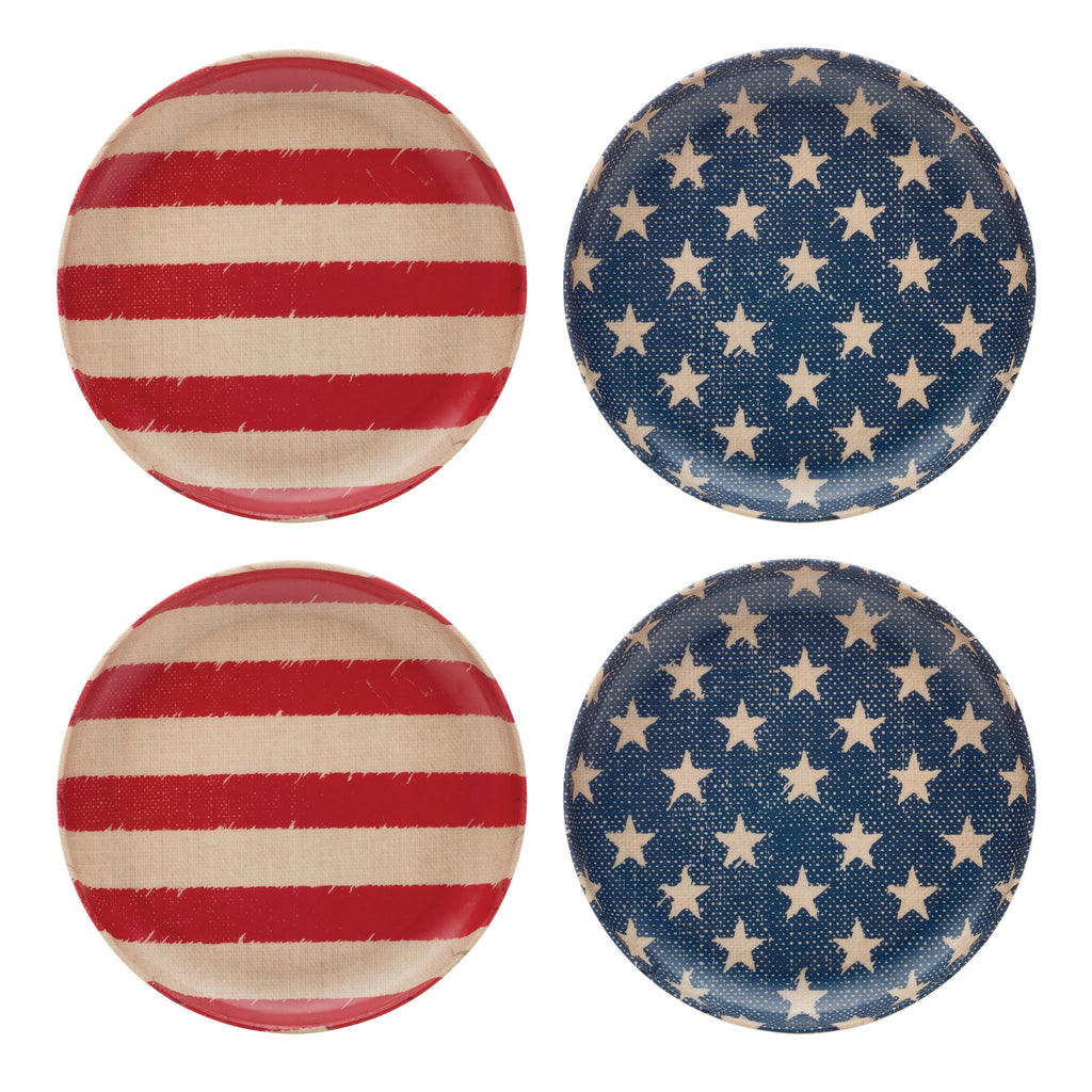 Thekbunny Vintage Americana Accent Plates - Set Of 4