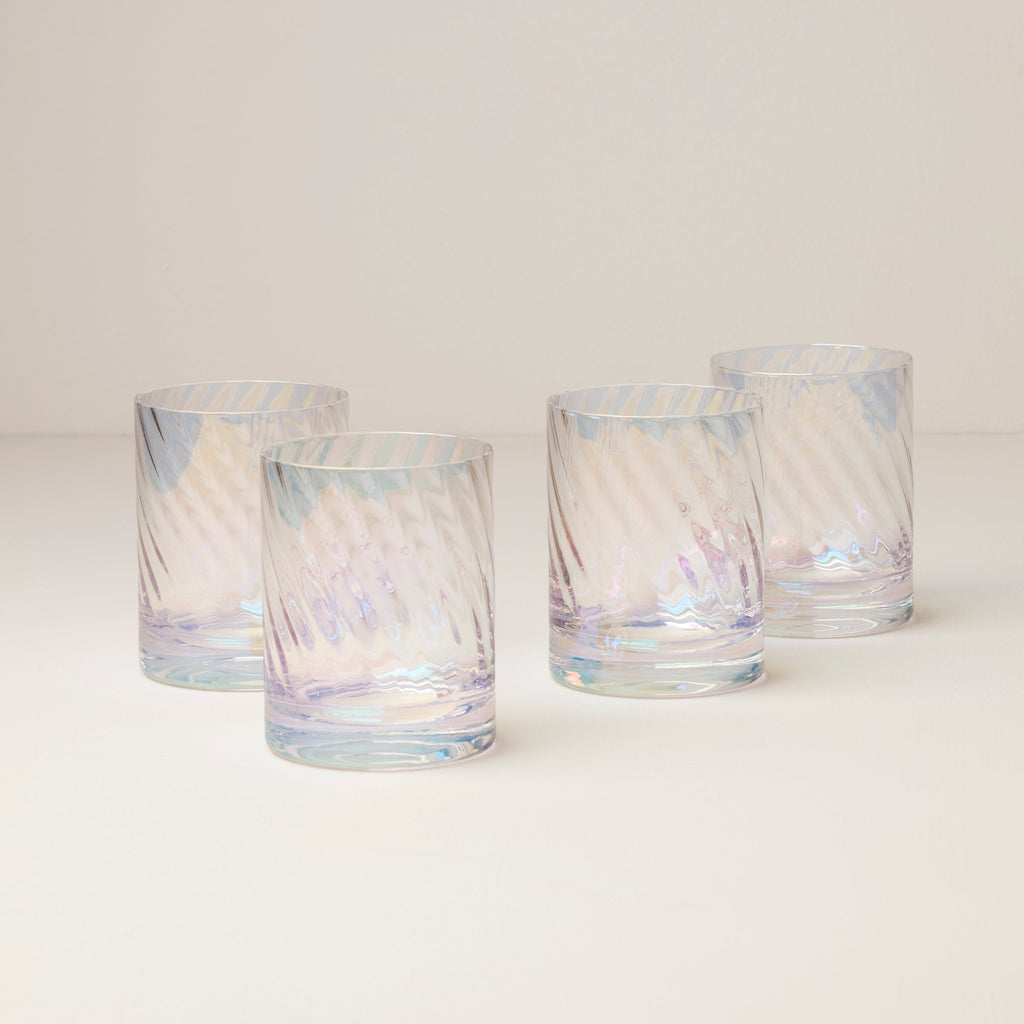 Thekbunny Tuscany Classics Iridescent Double Old Fashion Glasses - Set