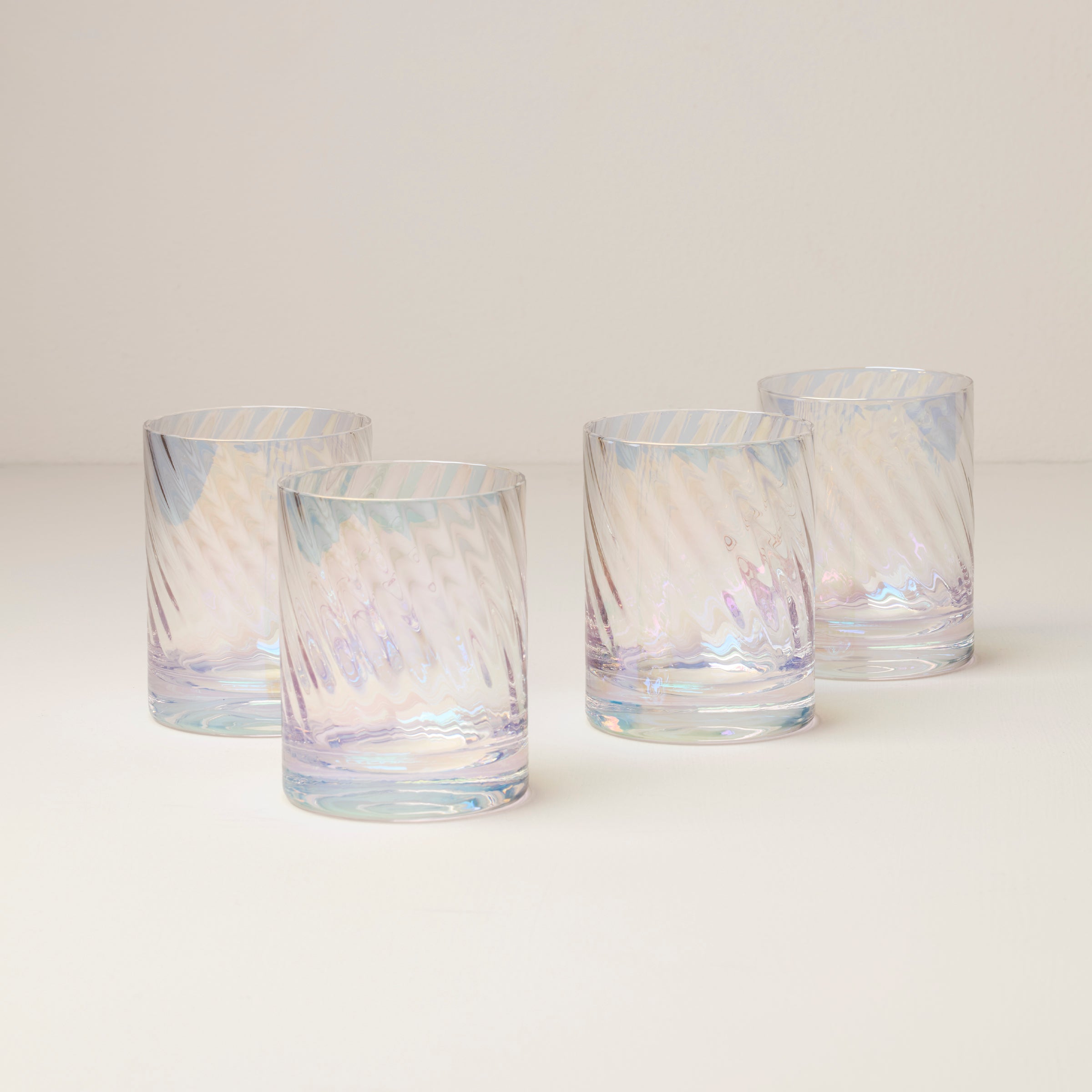 Thekbunny Tuscany Classics Iridescent Double Old Fashion Glasses - Set