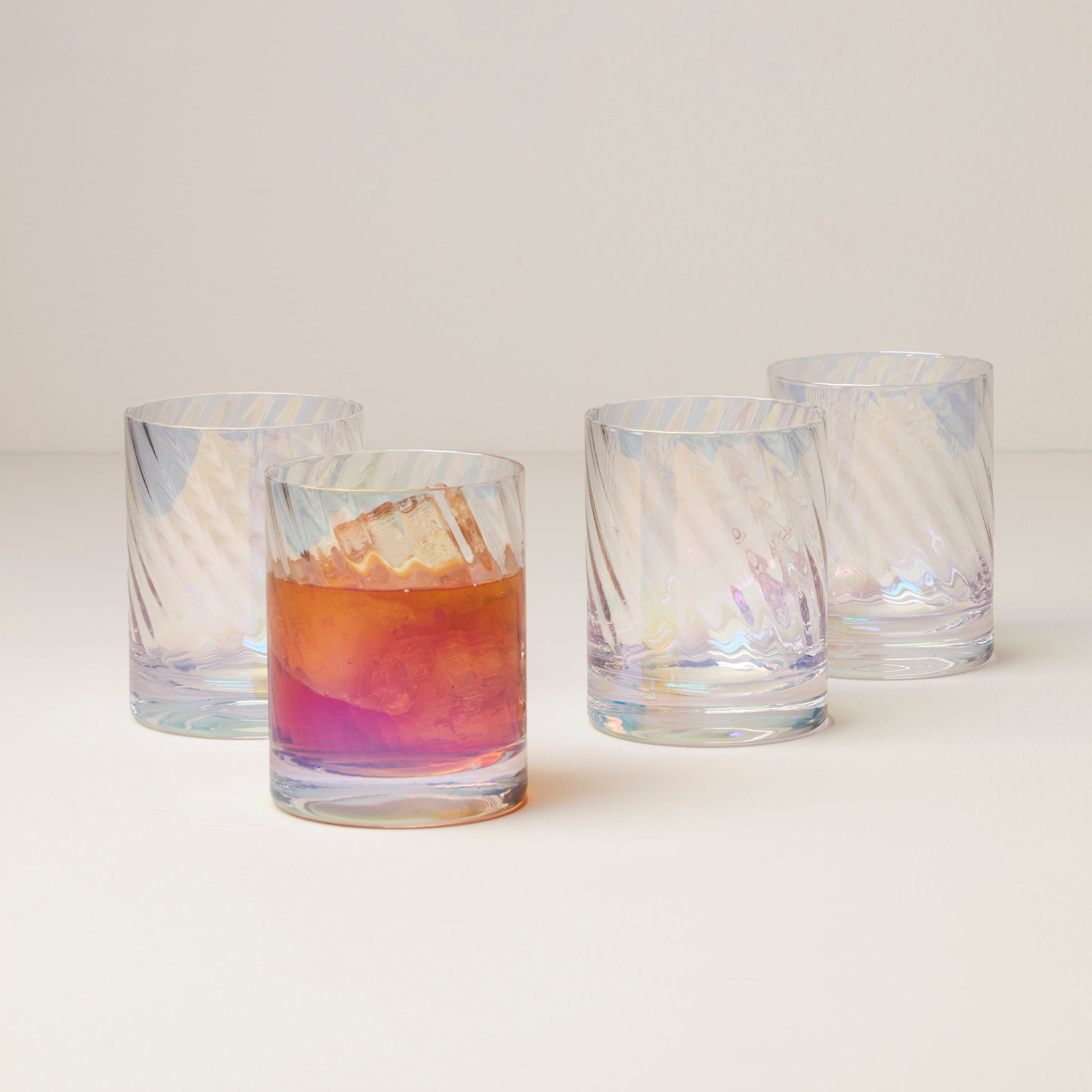 Thekbunny Tuscany Classics Iridescent Double Old Fashion Glasses - Set