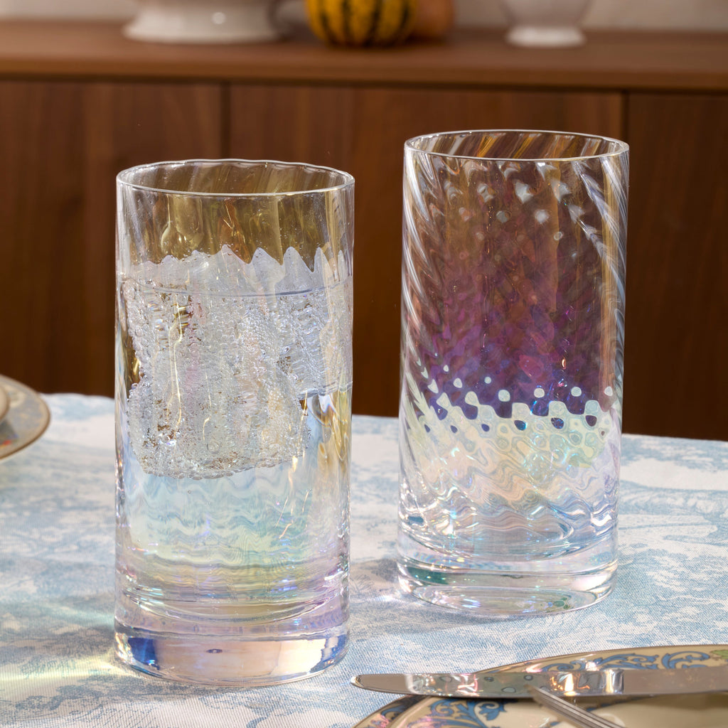 Thekbunny Tuscany Classics Iridescent Highball Glasses - Set Of 4