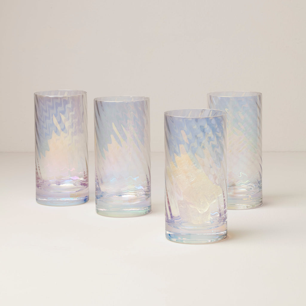 Thekbunny Tuscany Classics Iridescent Highball Glasses - Set Of 4