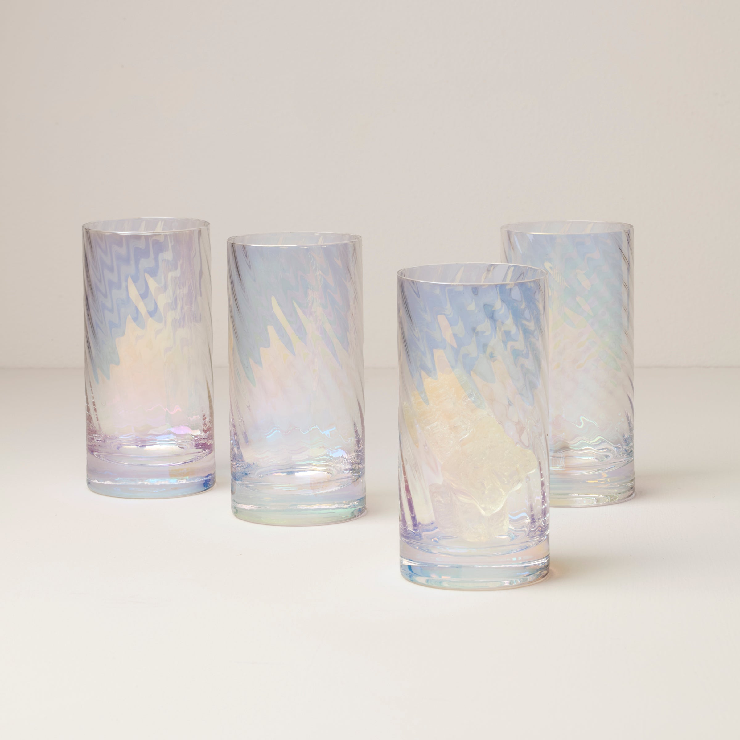 Thekbunny Tuscany Classics Iridescent Highball Glasses - Set Of 4
