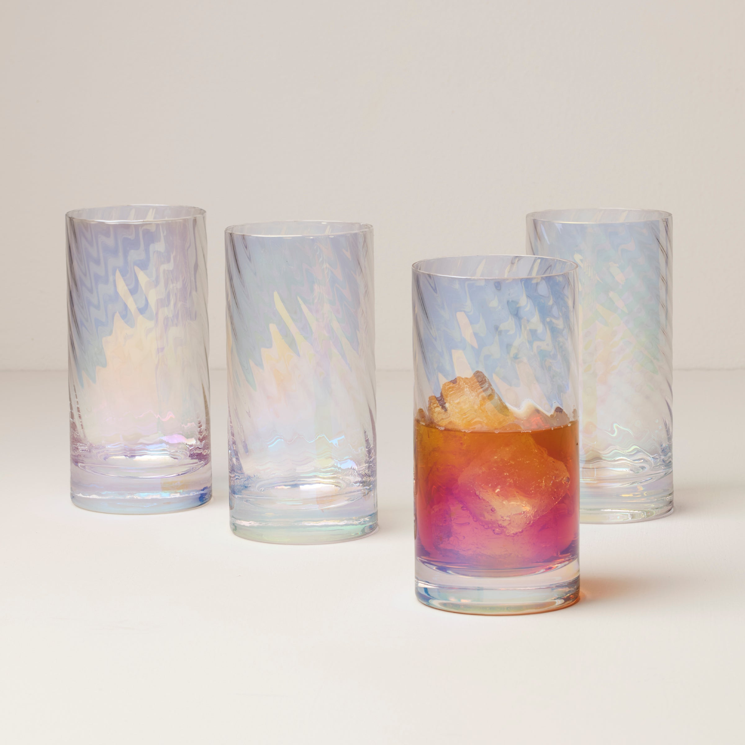 Thekbunny Tuscany Classics Iridescent Highball Glasses - Set Of 4