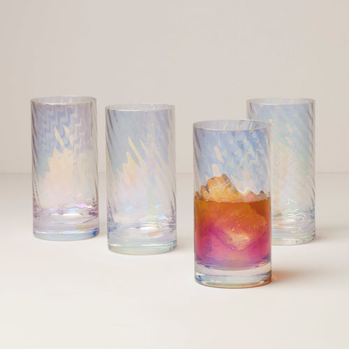 Thekbunny Tuscany Classics Iridescent Highball Glasses - Set Of 4