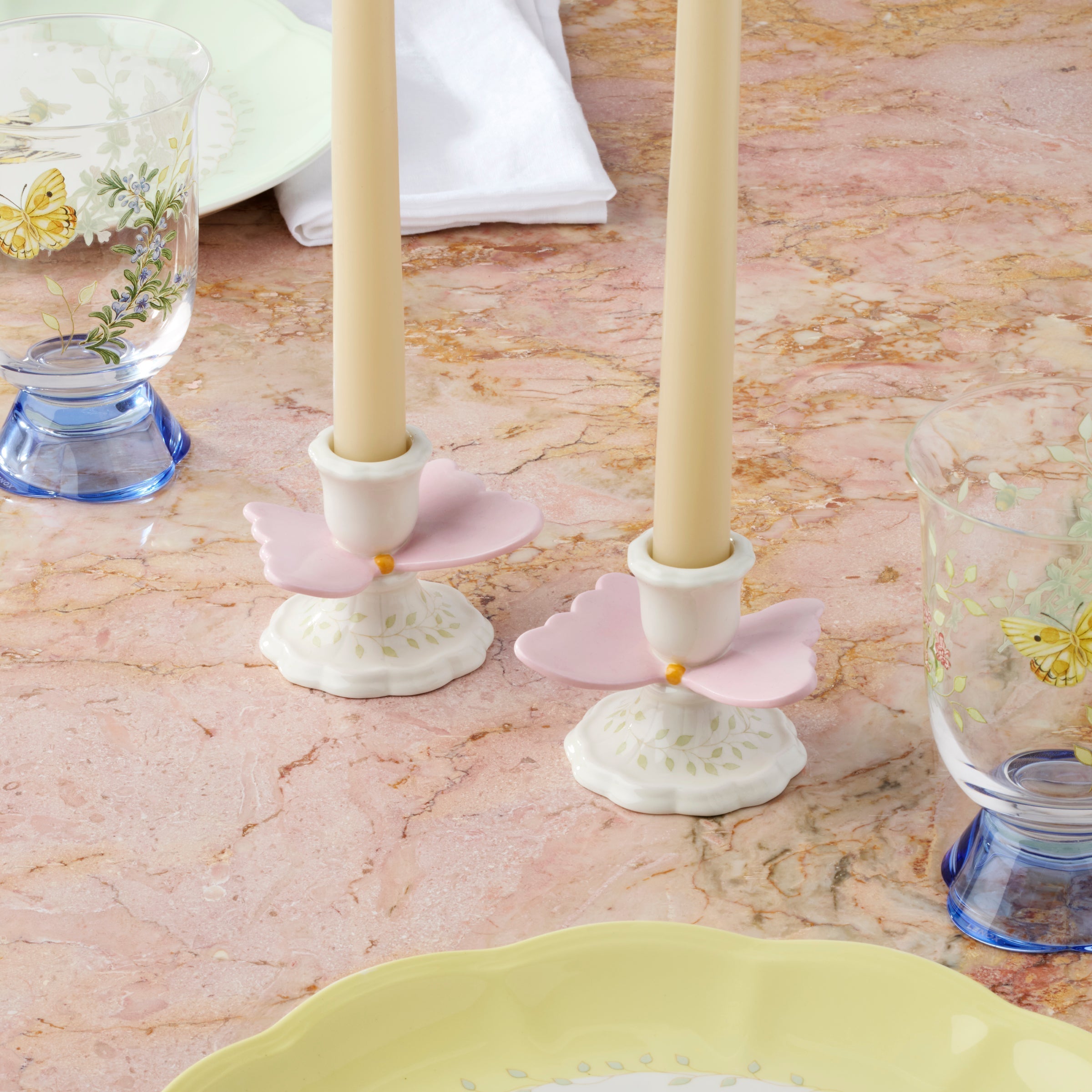 Thekbunny Butterfly Meadow Candlestick Holders - Set of 2