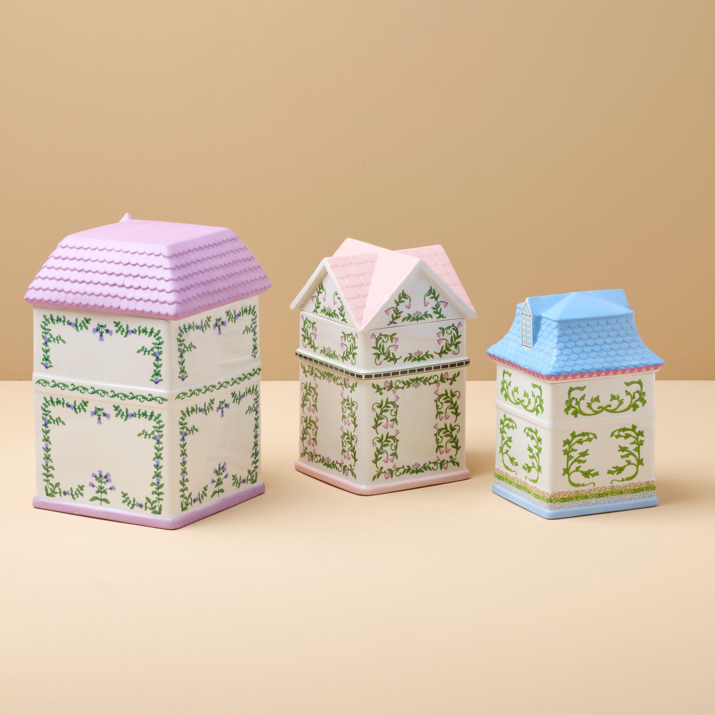 Thekbunny Spice Village House Canisters, Set of 3