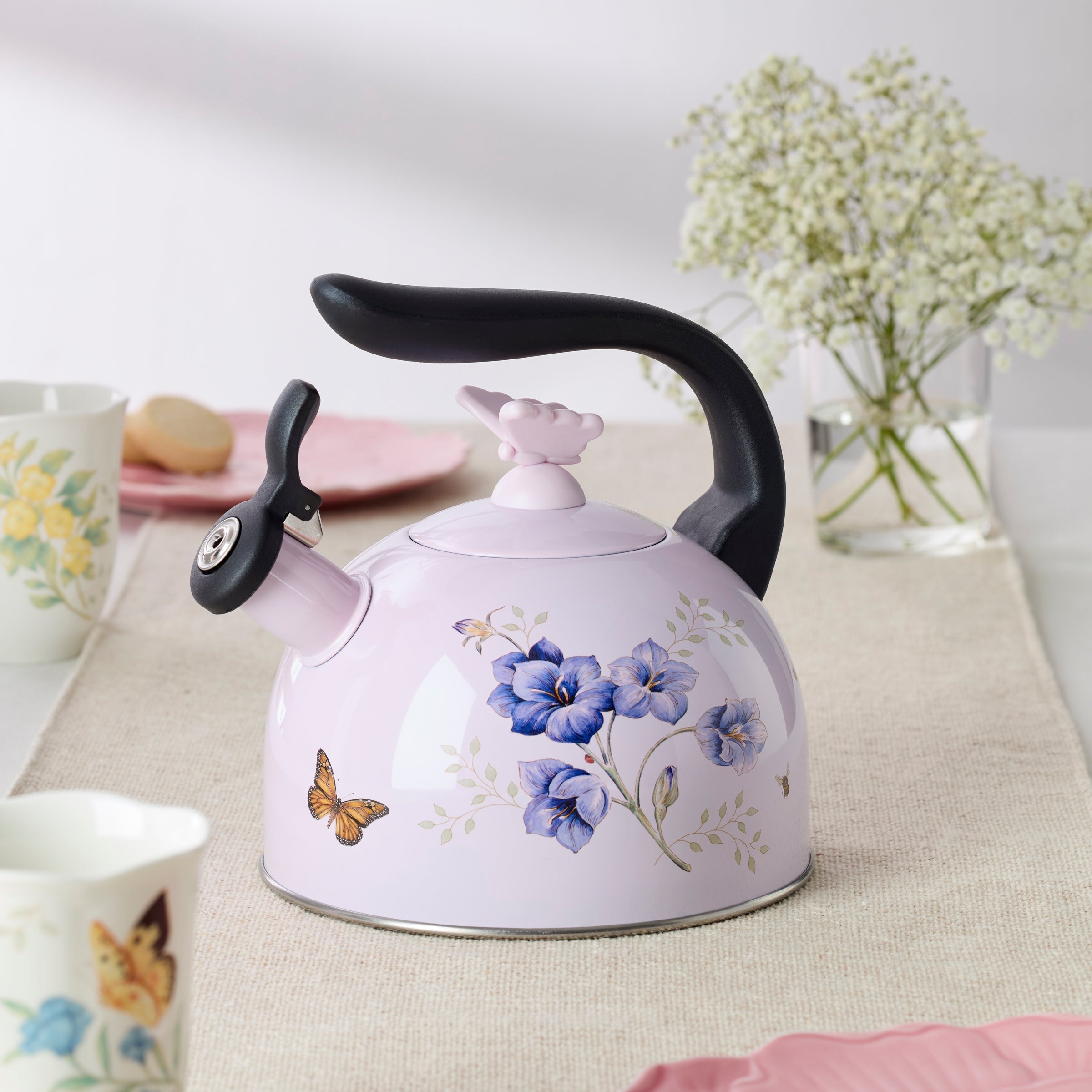 Thekbunny Butterfly Meadow Colors Tea Kettle