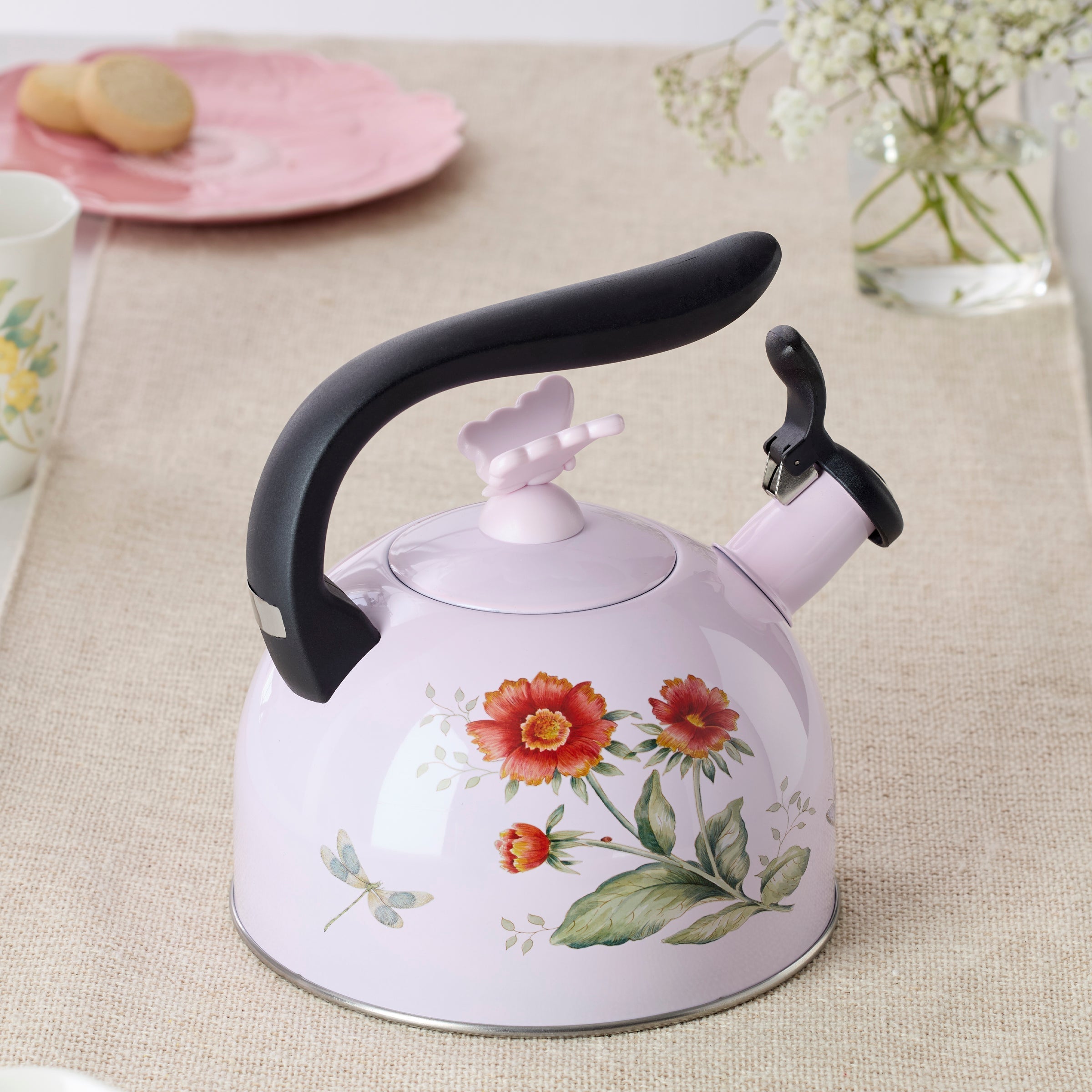 Thekbunny Butterfly Meadow Colors Tea Kettle