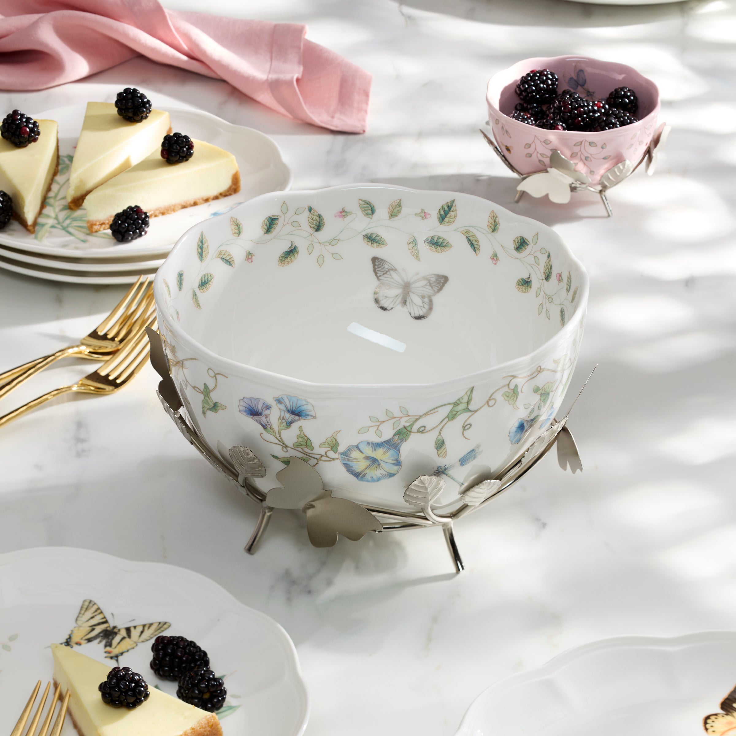 Thekbunny Butterfly Meadow Bowl With Stand