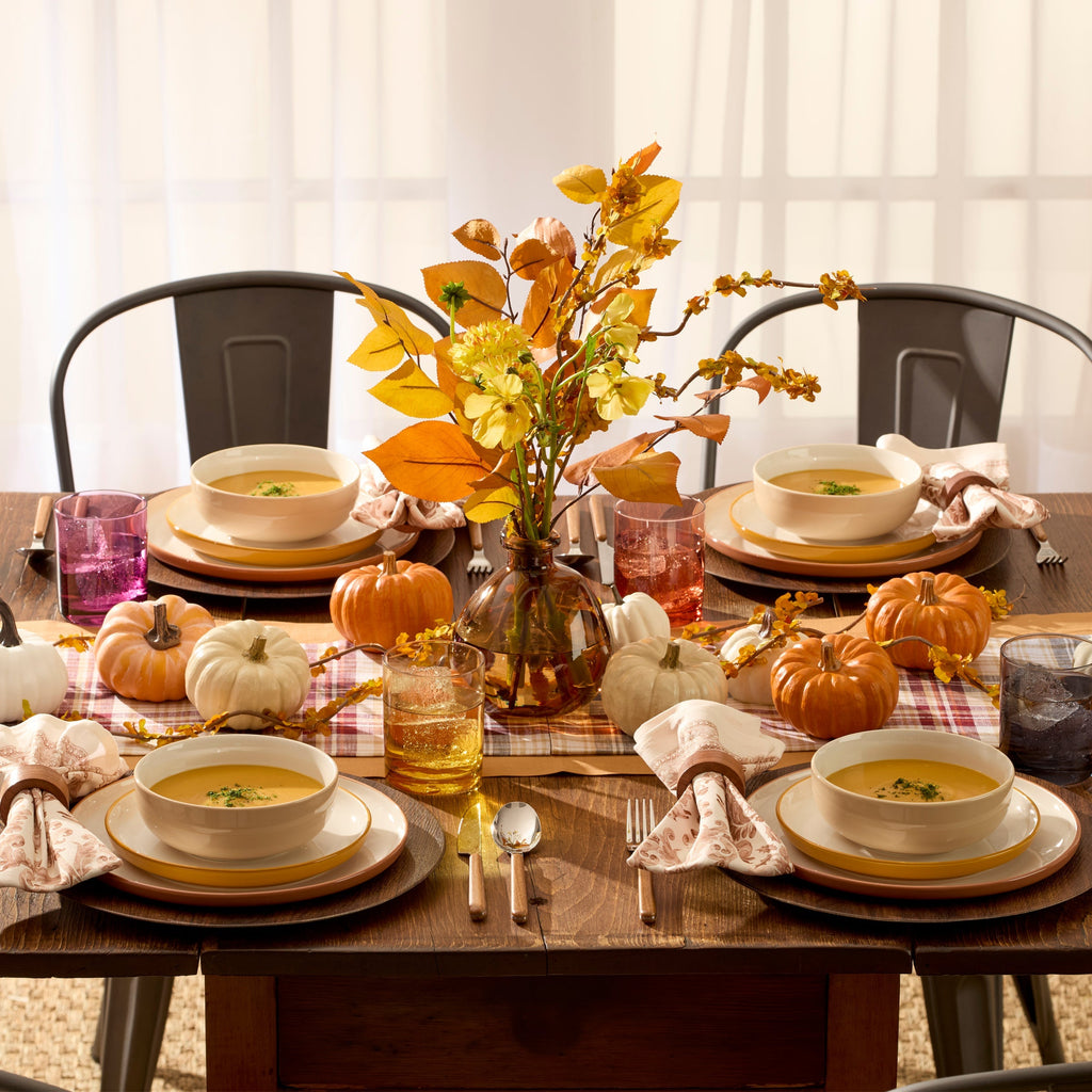 Thekbunny 24 Seven Colors Sunbaked 12-Piece Dinnerware Set