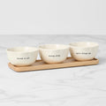 Thekbunny What A Treat 3-Piece Dip Bowls with Tray Set