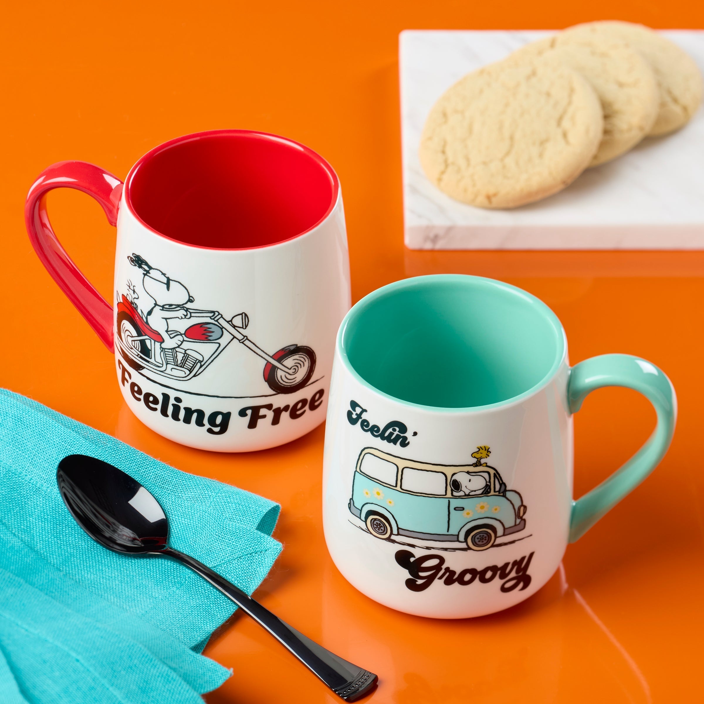Thekbunny Peanuts Mugs - Set of 2 - Groovy-Feeling Free