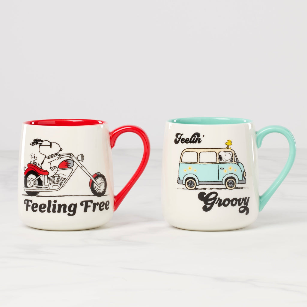 Thekbunny Peanuts Mugs - Set of 2 - Groovy-Feeling Free