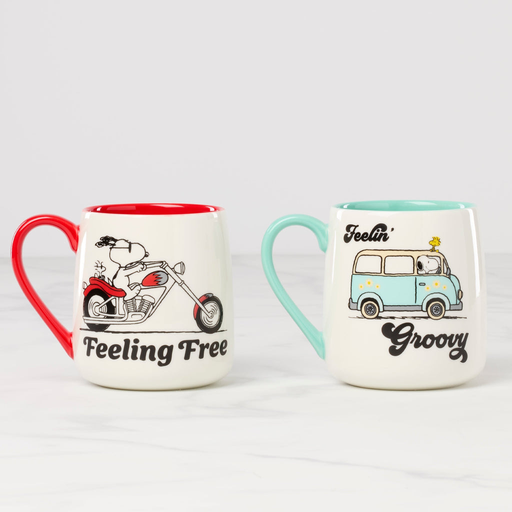 Thekbunny Peanuts Mugs - Set of 2 - Groovy-Feeling Free