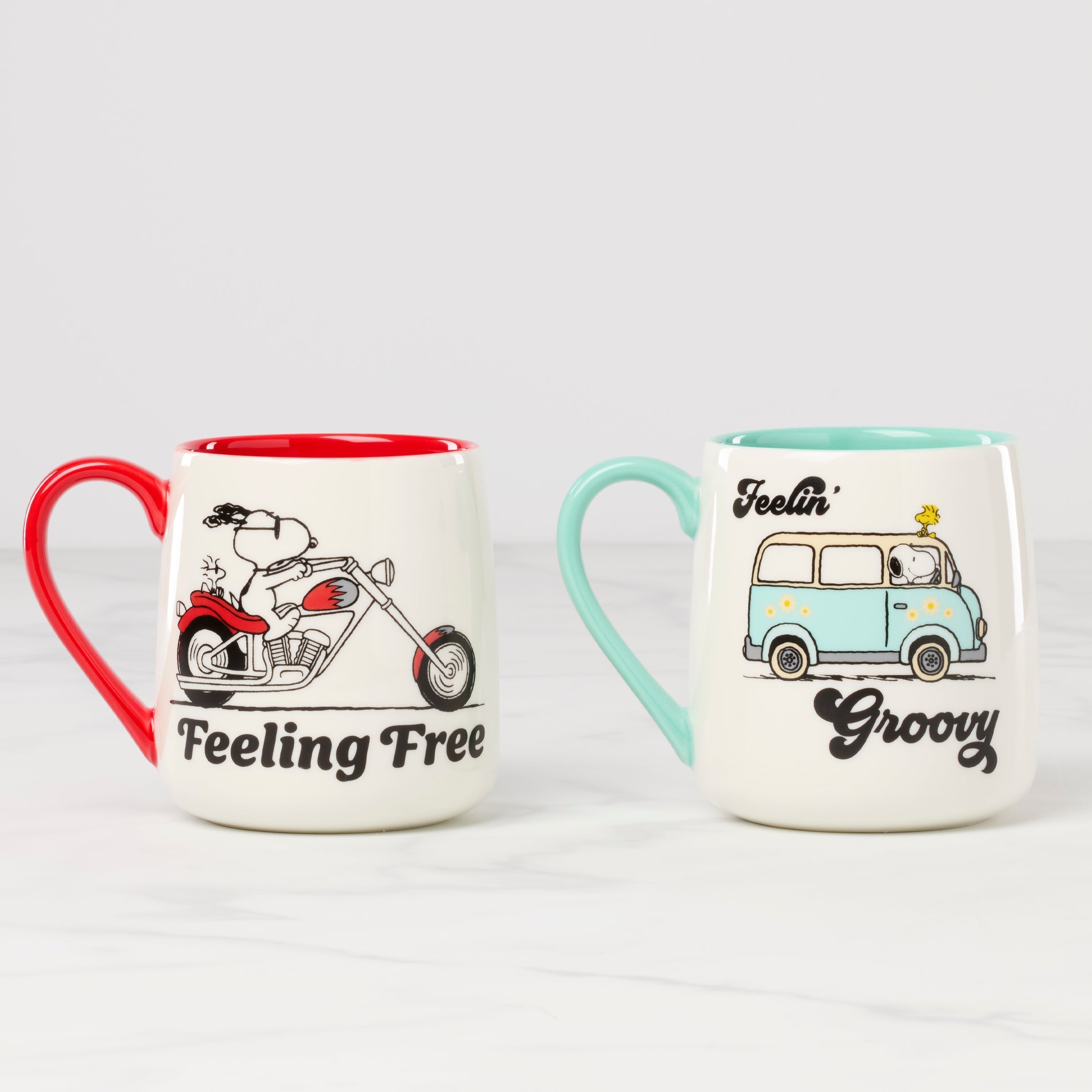 Thekbunny Peanuts Mugs - Set of 2 - Groovy-Feeling Free