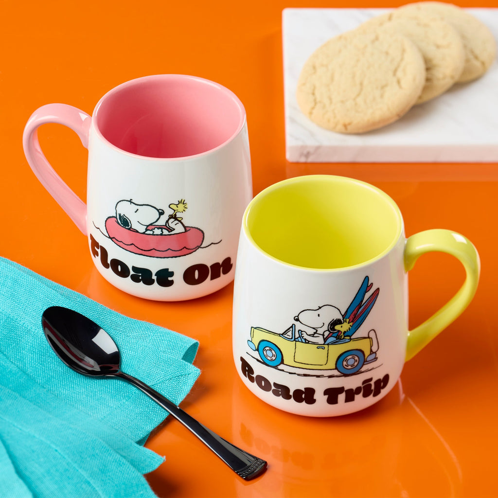 Thekbunny Peanuts Mugs - Set of 2 - Road Trip-Float On