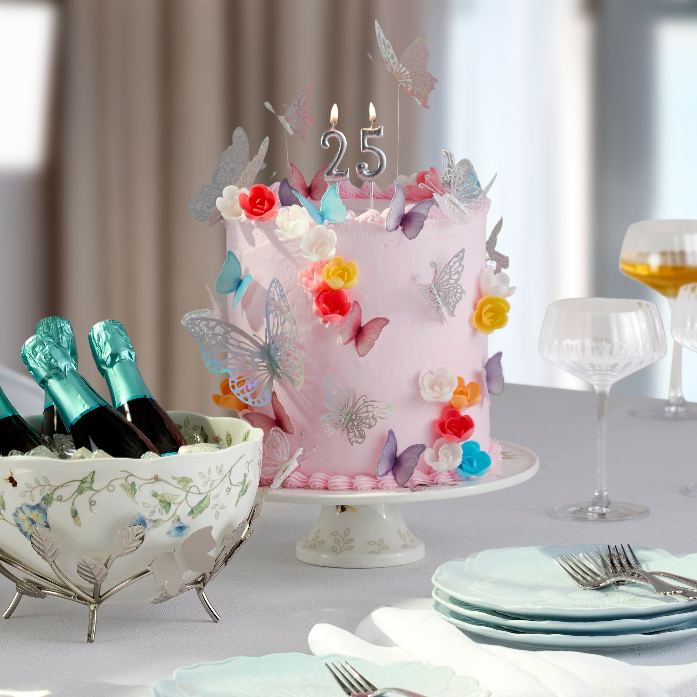 Thekbunny Butterfly Meadow 25th Anniversary Bowl With Stand
