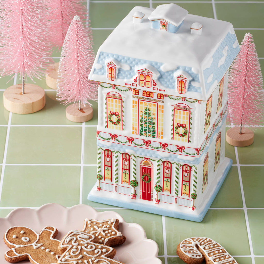 Thekbunny Holiday Village Christmas Cookie Jar