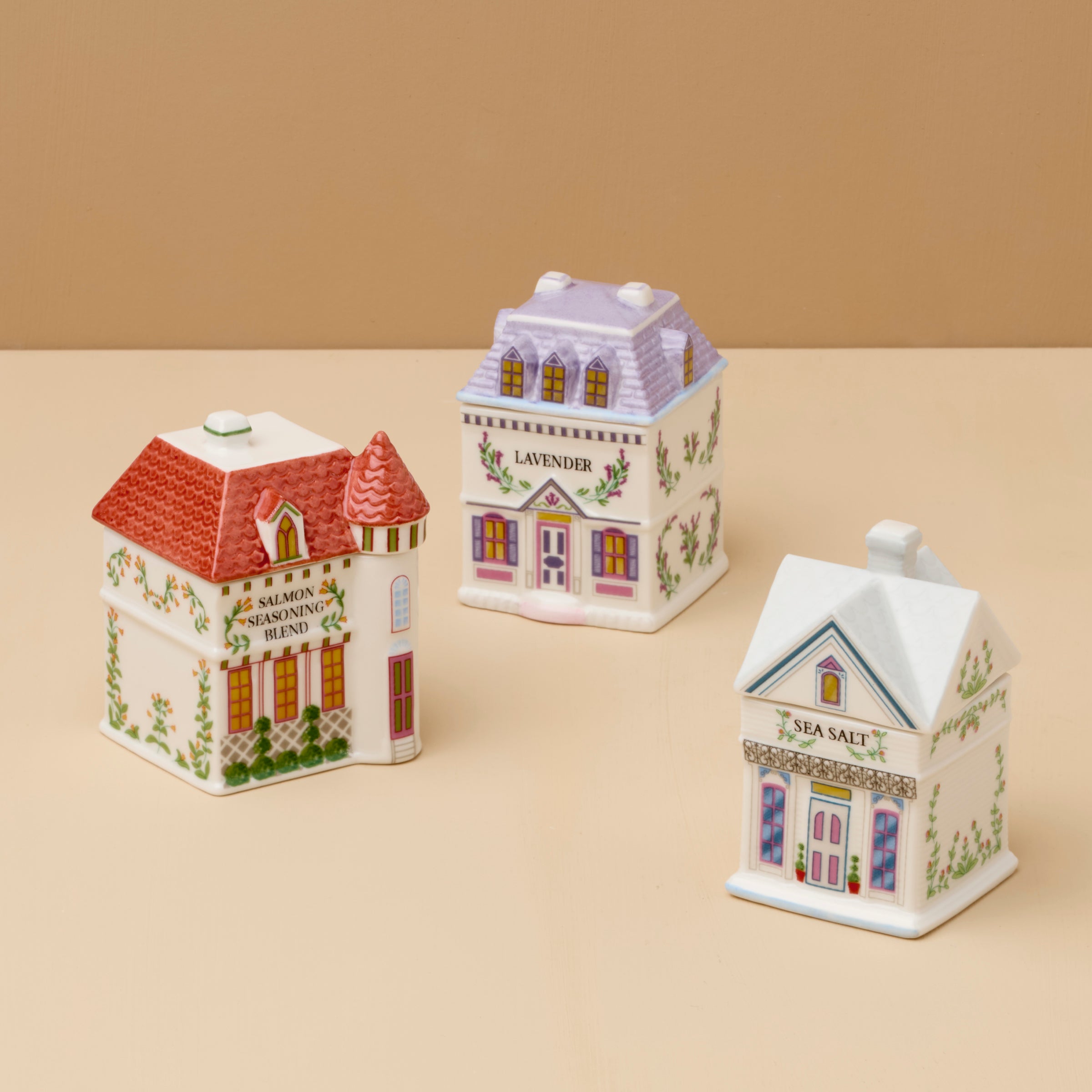Thekbunny Spice Village 3-Piece West Coast Spice Jars Set