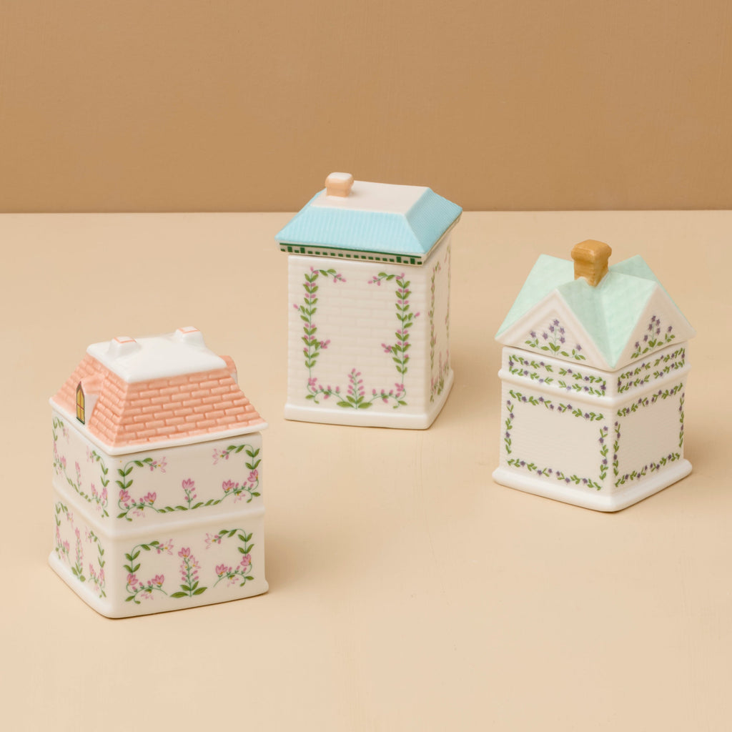 Thekbunny Spice Village 3-Piece Italian Market Spice Jar Set