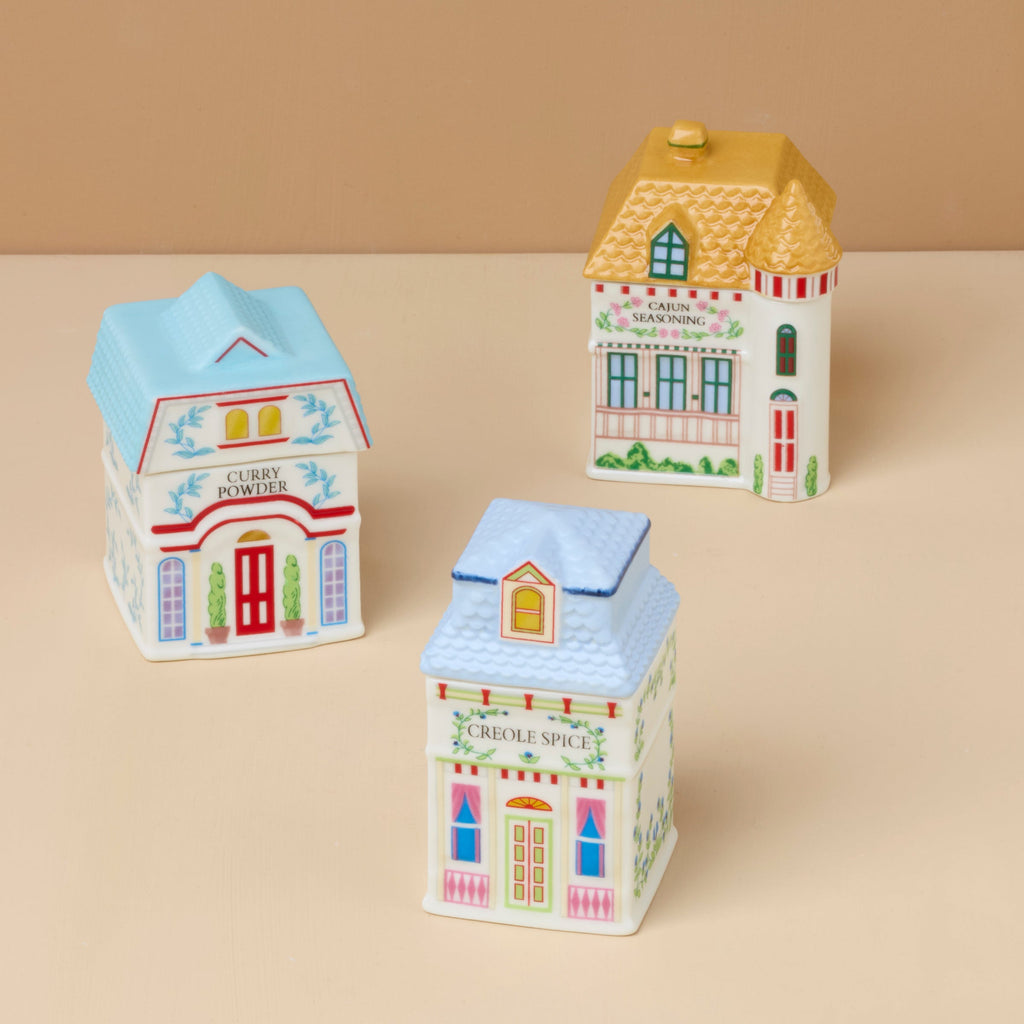 Thekbunny Spice Village 3-Piece French Quarter Spice Jar Set