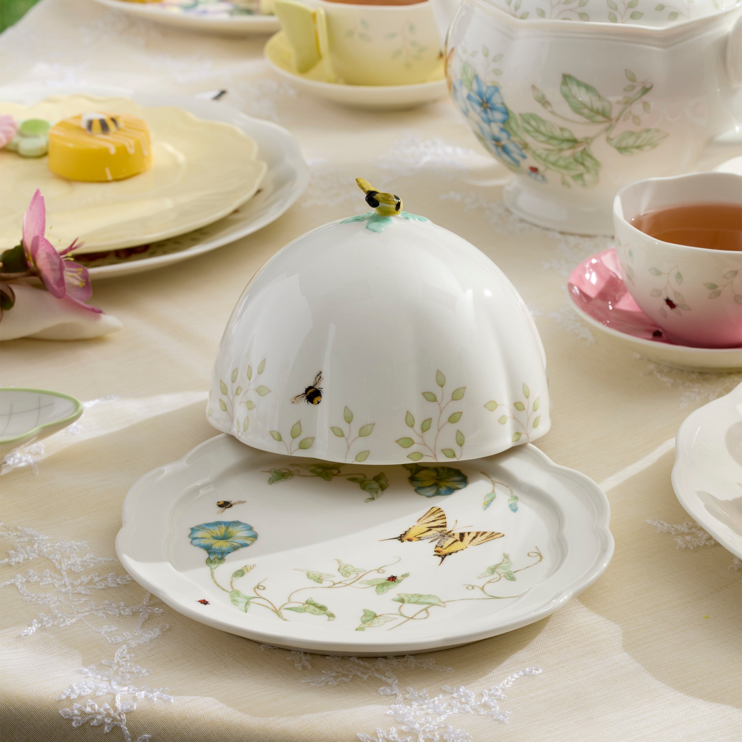 Thekbunny Butterfly Meadow Covered Butter Dish