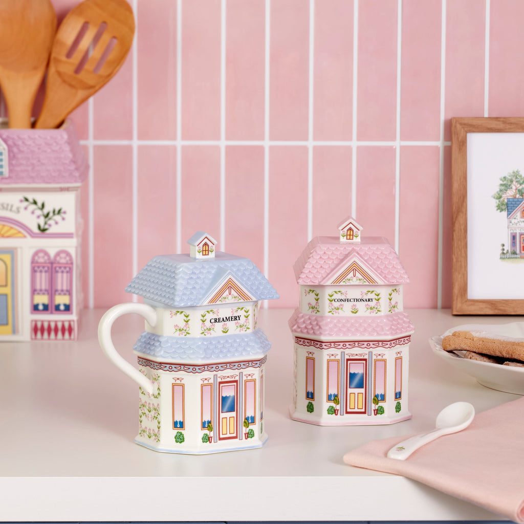 Thekbunny Spice Village Sugar & Creamer Set