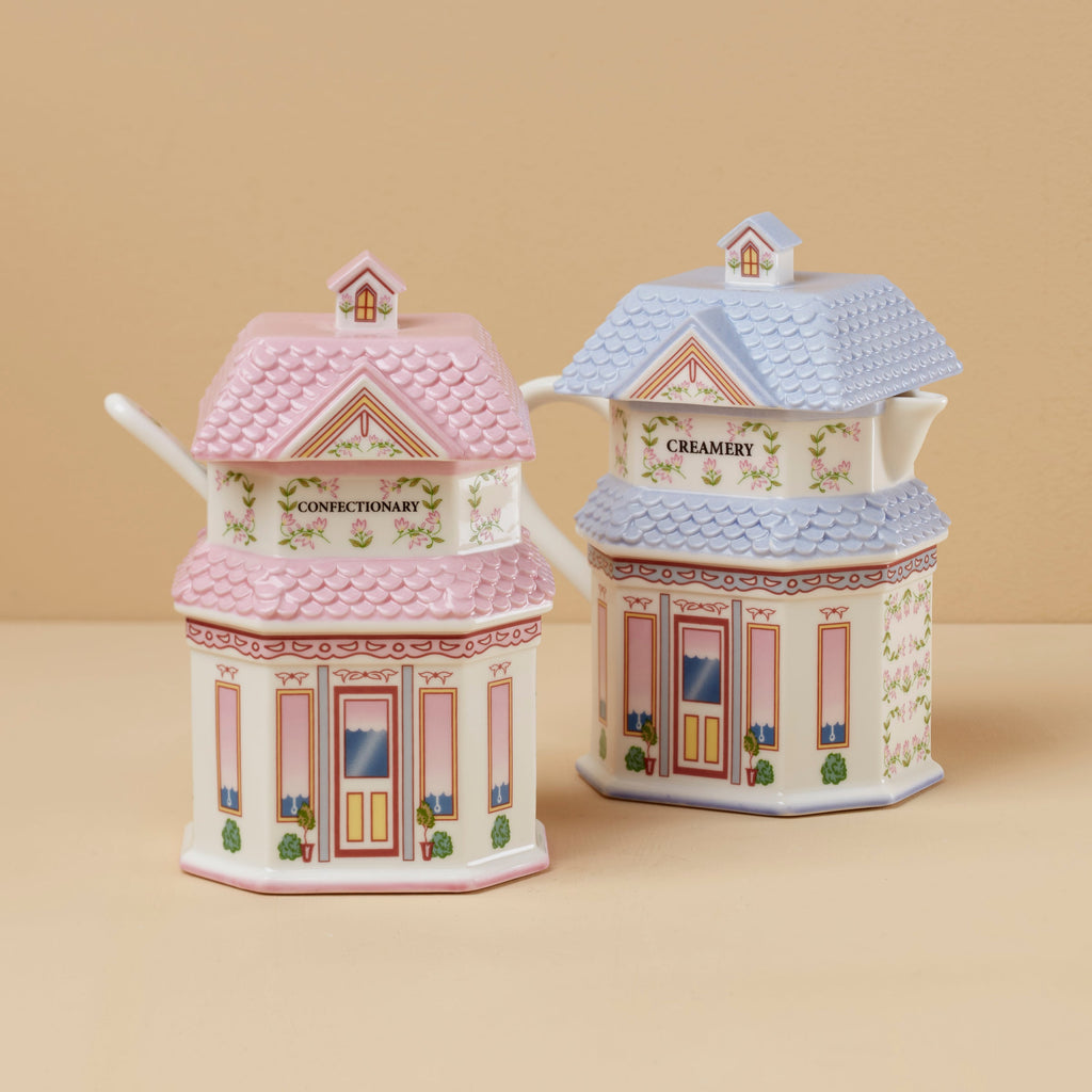 Thekbunny Spice Village Sugar & Creamer Set