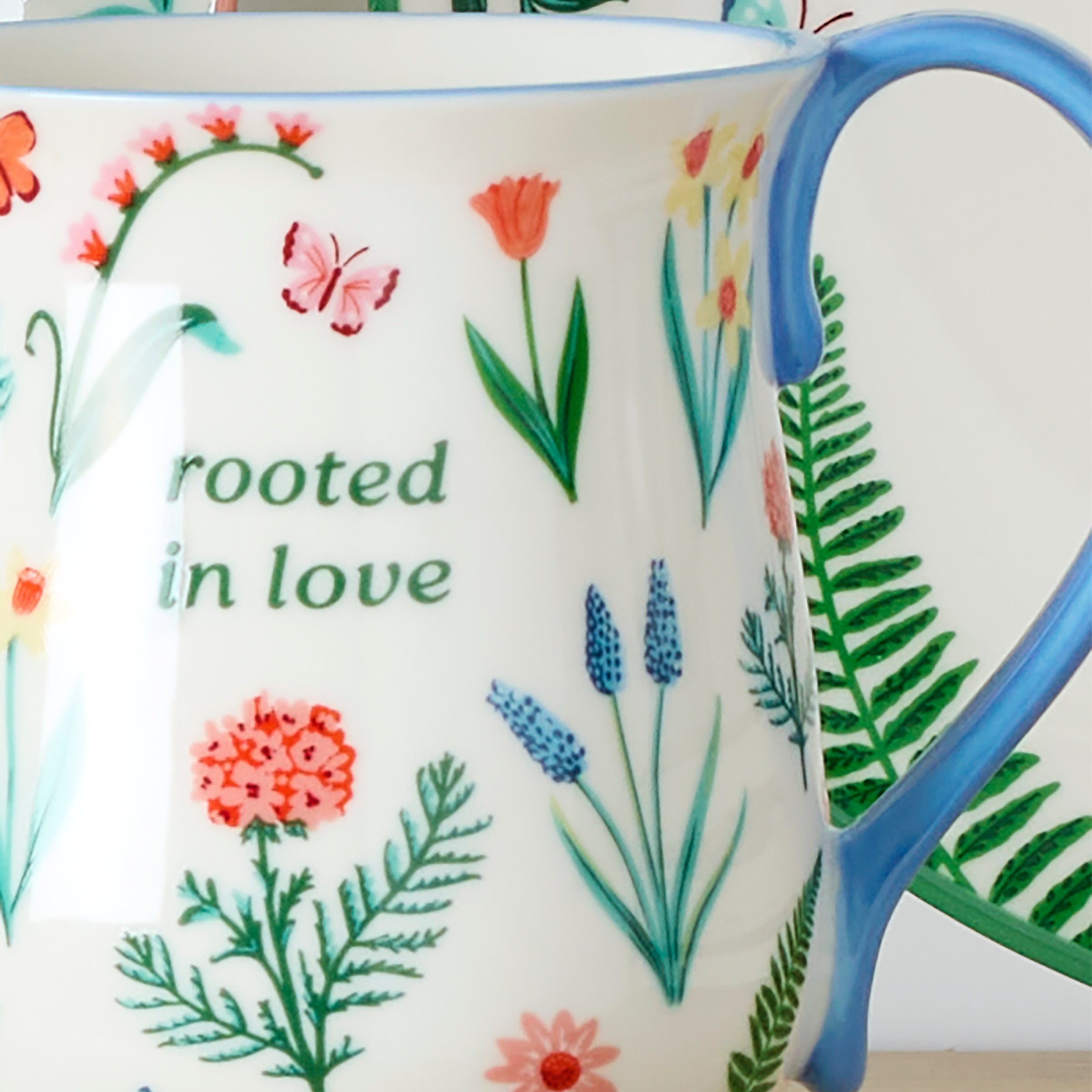 Thekbunny First Blooms Blue Mugs - Set of 2