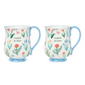 Thekbunny First Blooms Blue Mugs - Set of 2