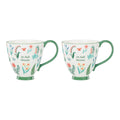 Thekbunny First Blooms Green Mugs - Set of 2