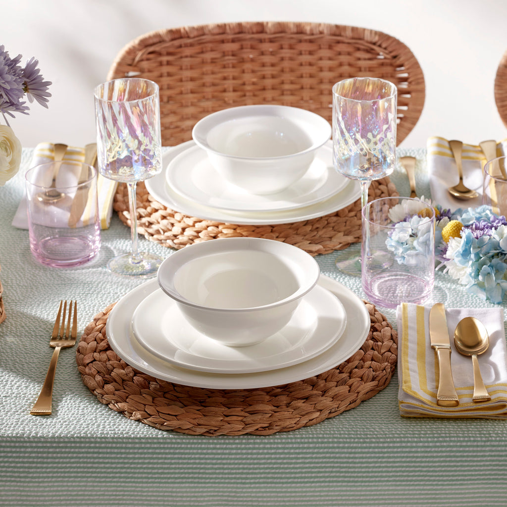 Thekbunny Tuscany Classics Iridescent White Wine Glasses - Set Of 4