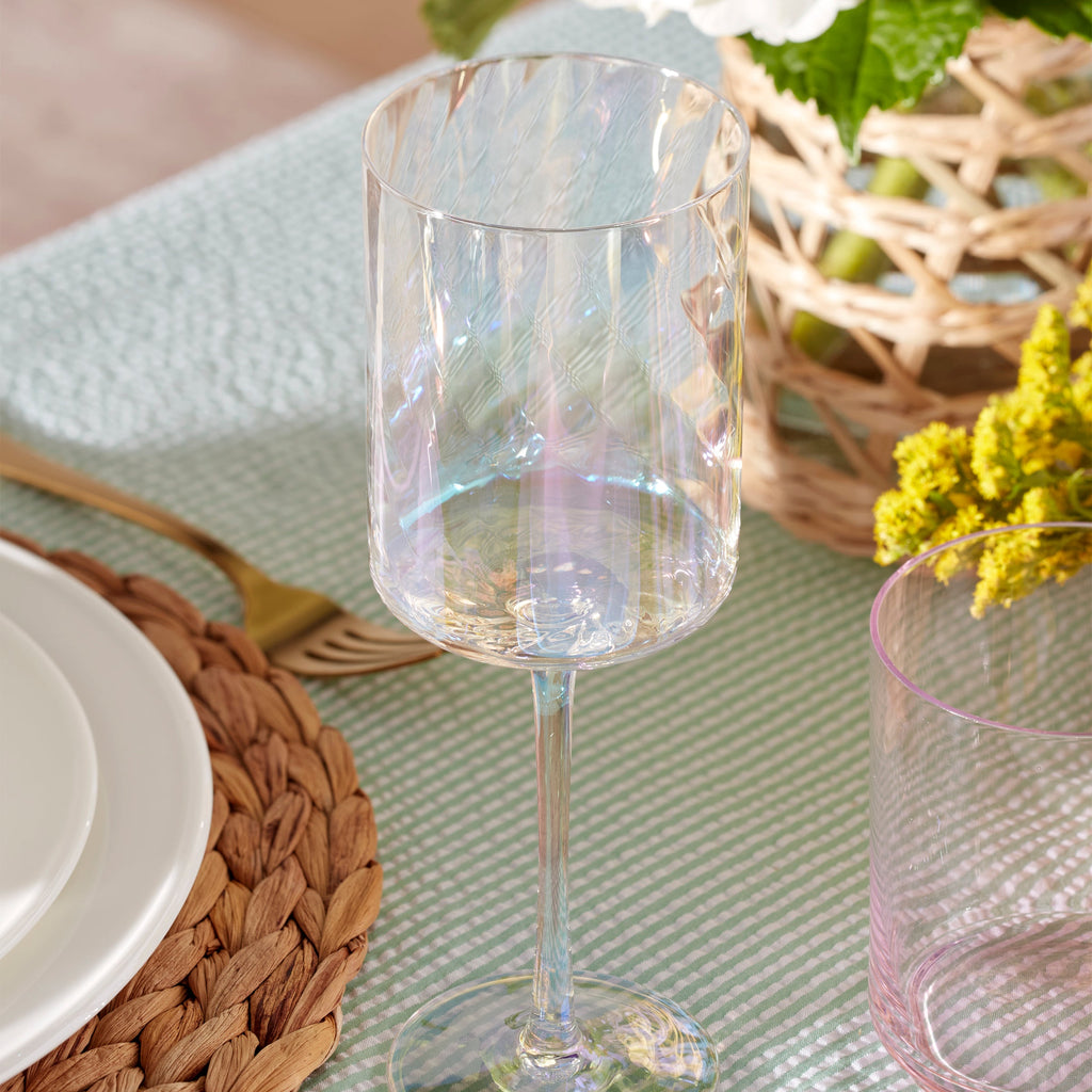 Thekbunny Tuscany Classics Iridescent White Wine Glasses - Set Of 4