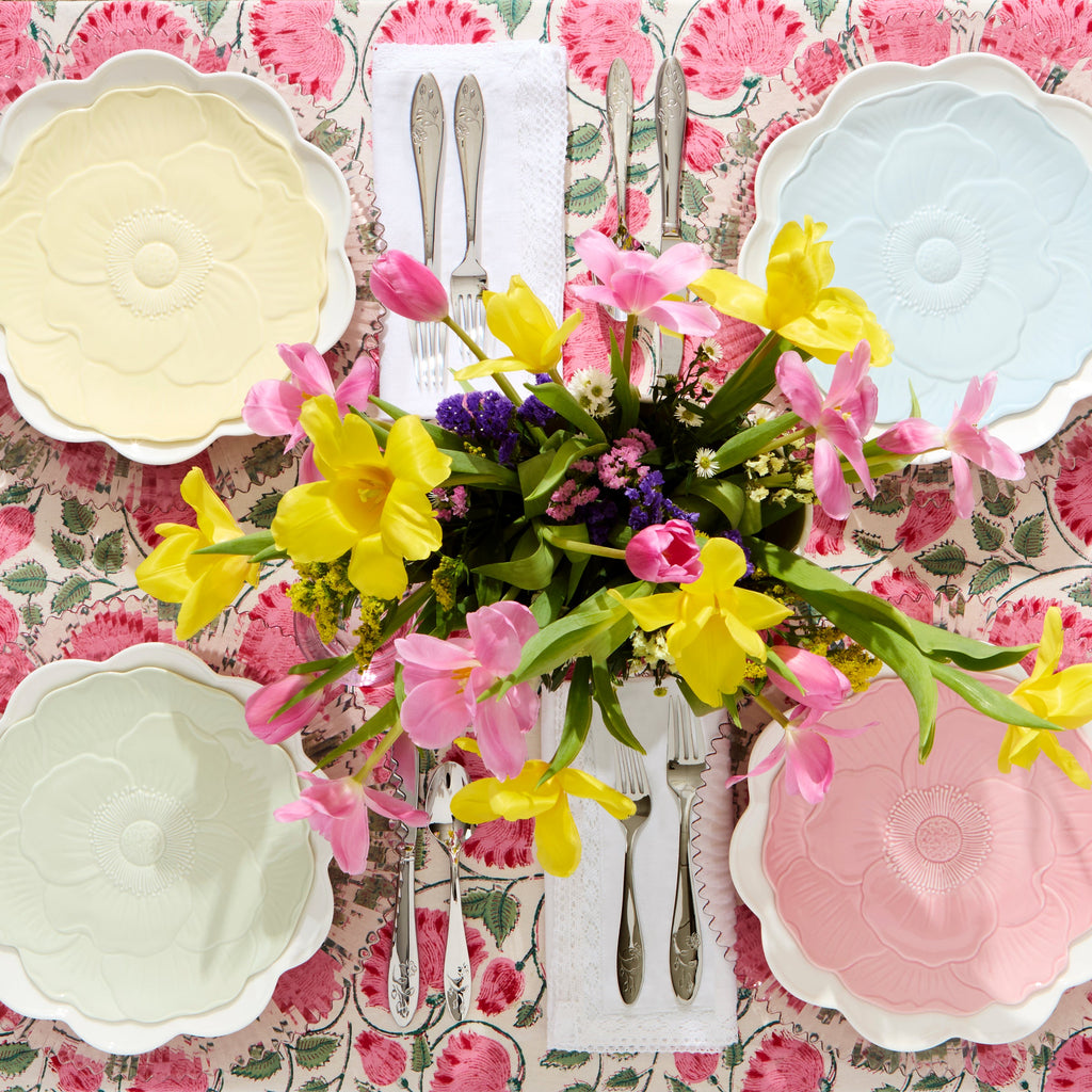 Thekbunny Butterfly Meadow Floral Yellow Accent Plates - Set of 4