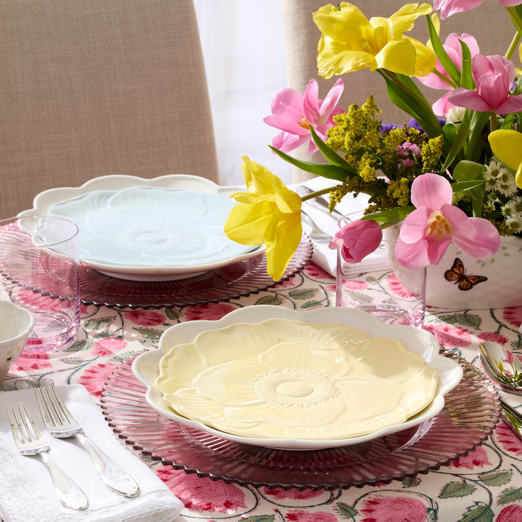 Thekbunny Butterfly Meadow Floral Blue Accent Plates - Set of 4