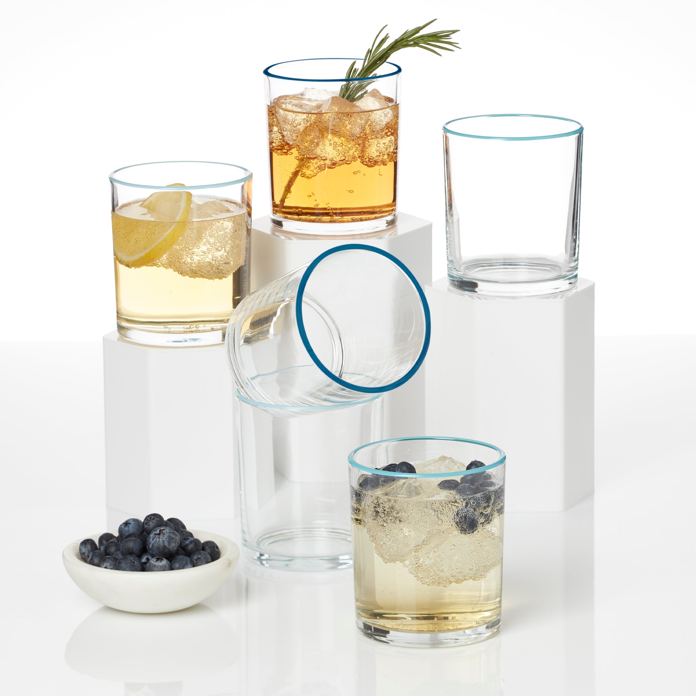 Thekbunny 24 Seven Turquoise Medium Tumbler - Set Of 6