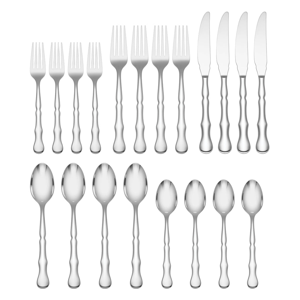 Thekbunny Amaryllis Mirror 20 Piece Flatware Set