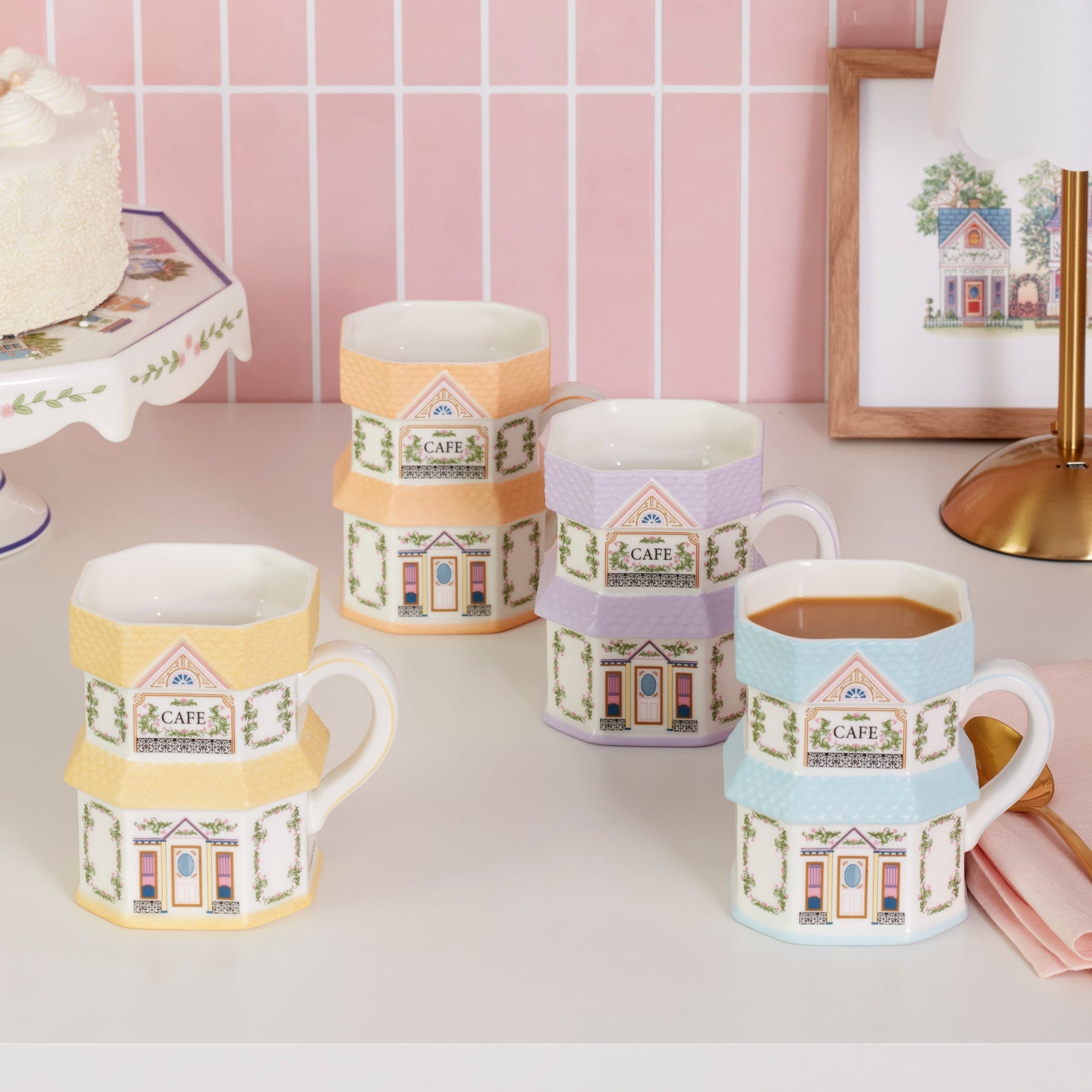 Thekbunny Thekbunny Spice Village Mugs, Set of 4